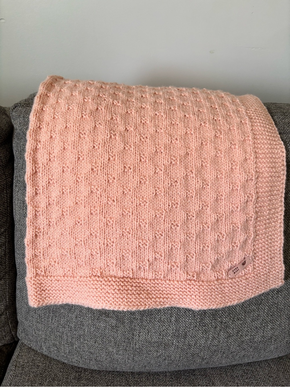 Soft Pink Knit Baby Blanket
